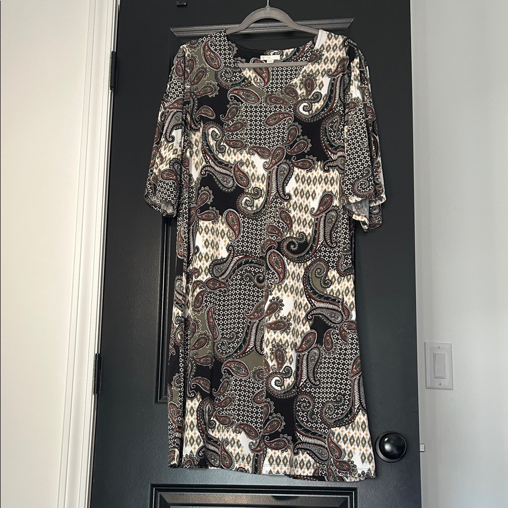Asymmetrical Paisley Dress